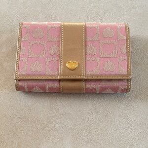 Lovecat Trifold Wallet with Beige Trim